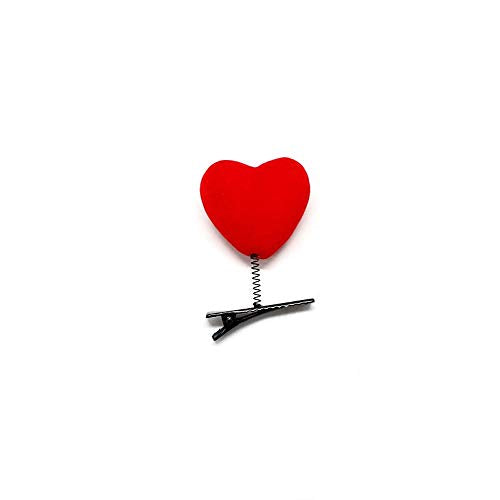 BinaryABC 10 Pcs Valentines Day Red Heart Hair Clips Hairpins for Girls & Kids