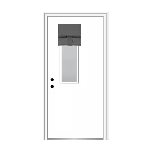 Blackout French Door Curtain - Dark Grey, 8" x 36" Panel for Privacy