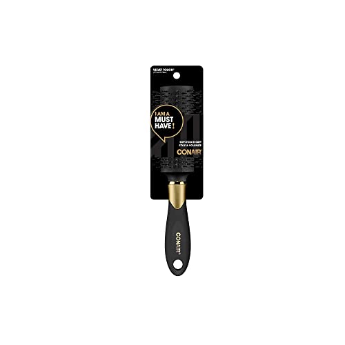 Conair Velvet Touch Large Round Brush with V-Bristles – Black