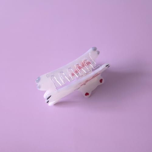 Cute White Cat Claw Clip - Durable Acetate Non-Slip Hair Accessory