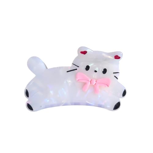 Cute White Cat Claw Clip - Durable Acetate Non-Slip Hair Accessory