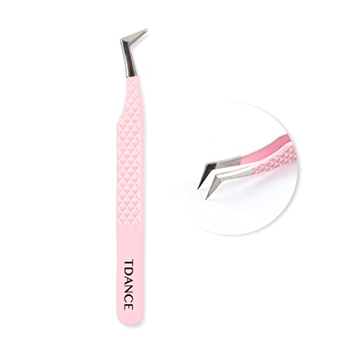 TDANCE Eyelash Extension Tweezers - Precision Stainless Steel Volume Boot Tweezer