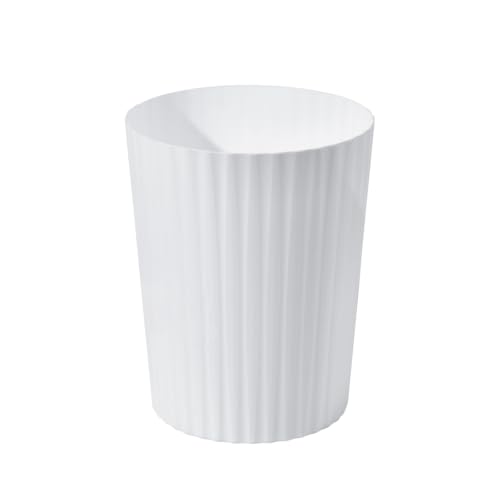 Compact 2 Gallon Trash Can - White Waste Bin for Home & Office