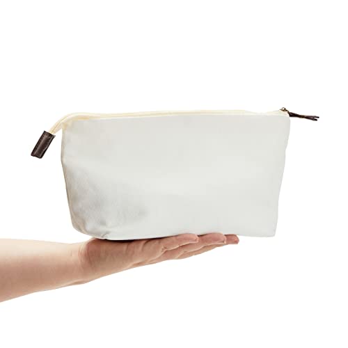 Juvale Canvas Makeup Bags - 6 Pack Blank Zipper Pouches for DIY Crafts