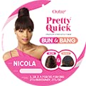 Outre Pretty Quick Bun & Bangs - NICOLA Synthetic Hair Piece (1B)