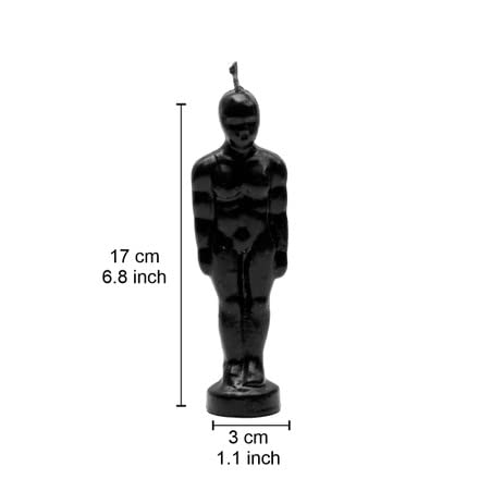 Black Male Body Candle for Wicca & Hoodoo Rituals - 7"