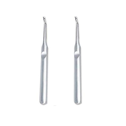 2Pcs Stainless Steel Cuticle Pusher & Fork Trimmer for Nails - Dead Skin Removal