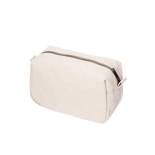YONBEN Beige Travel Makeup Bag with Ring Clasp Wristlet