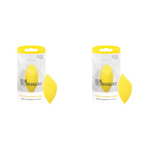 Real Techniques Miracle Concealer Sponge - Amarillo, 1 Count - Precision Makeup Blending Sponge
