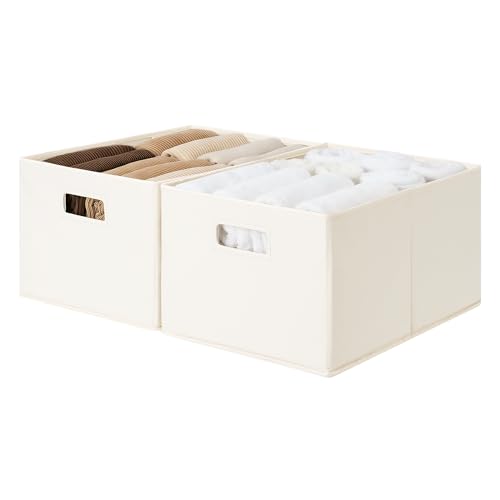 StorageWorks Large Fabric Storage Bins, 2-Pack - Ivory