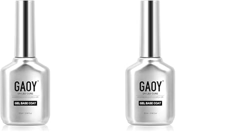 GAOY No Wipe Gel Base Coat, 0.54 Fl Oz (Pack of 2) for Long-Lasting UV Nail Art
