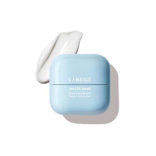 LANEIGE Water Bank Blue Hyaluronic Cream Mini 0.67 oz - Hydrating Face Moisturizer with Squalane & Ceramide