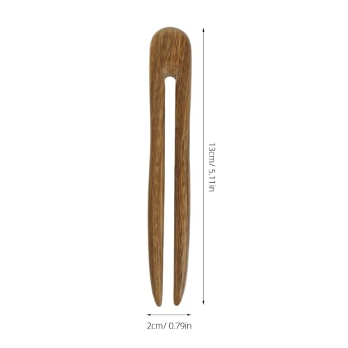 FRCOLOR U Shape Hairpins Set - 3 Wooden Hair Sticks for Updos