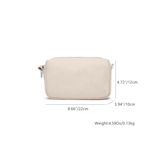 YONBEN Beige Travel Makeup Bag with Ring Clasp Wristlet