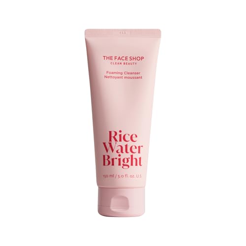 The Face Shop Rice Water Bright Foaming Cleanser - Hydrating Vegan Face Wash, 5.0 fl. oz.