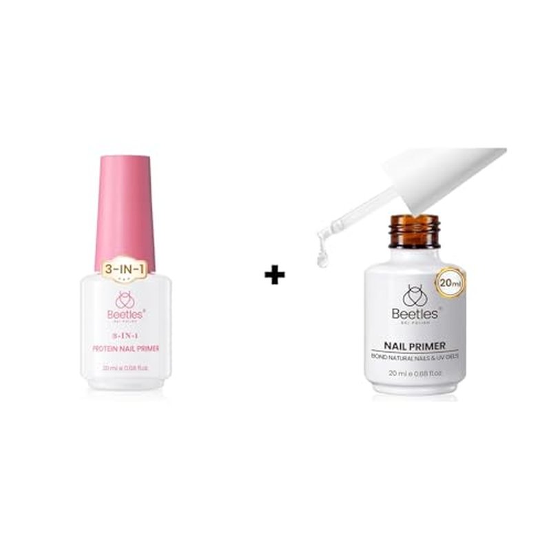 Beetles Protein Nail Dehydrator - HEMA-Free 3-in-1 Primer | 20ml Keratin-Infused Gel Polish Adhesion Enhancer