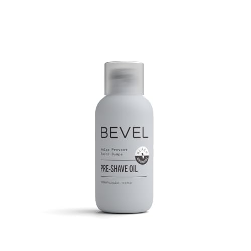 Bevel Pre Shave Oil for Men with Castor Oil, Olive Oil and Tea Tree Oil, Helps Soften Hair and Protect Skin from Irritation and Razor Burn, 2 Fl Oz
