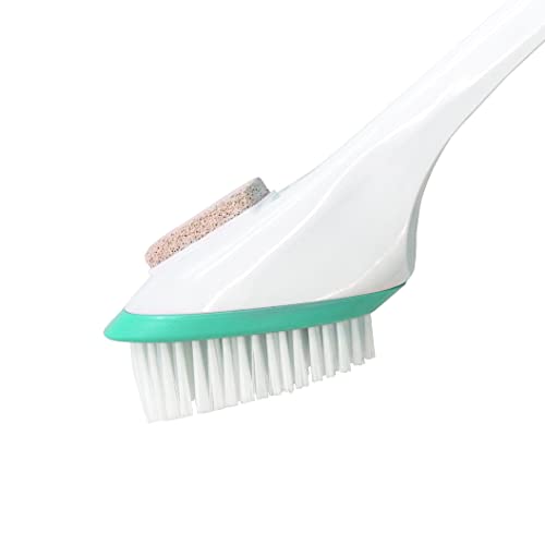 Miracle 30" Extra Long Foot Scrubbing Brush with Pumice Stone & Grip Handle