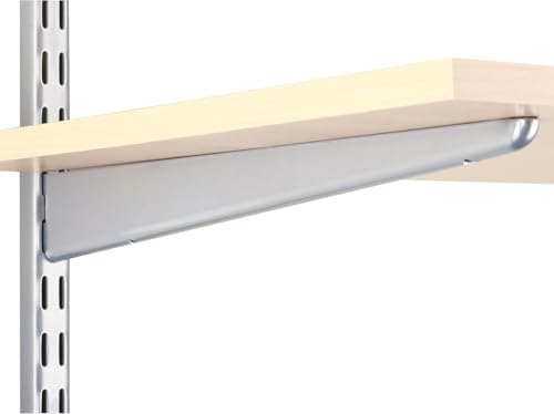 Adjustable Wood Shelf Bracket, 14-Inch Platinum, Heavy-Duty