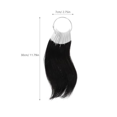 30-Piece Hair Color Ring with Real Human Hair Samples for Salon Use