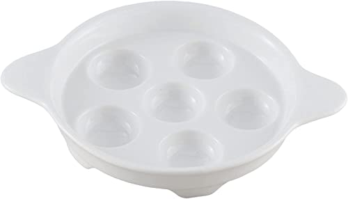 Maine Man Fine Porcelain Footed Escargot Plate with Handles, 6.5-Inch
