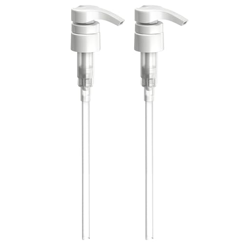 Shampoo/Conditioner Pump for Bottle, 1 L/33.8 oz., 2 Piece White, Replacement Dispenser Pump for Shampoo, Conditioner, Lotion and Soap