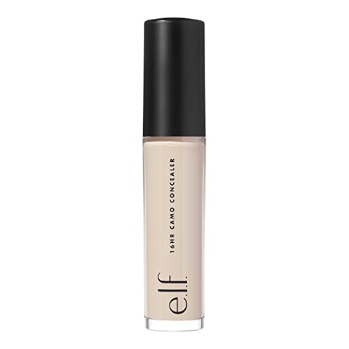 e.l.f. 16HR Camo Concealer, Full Coverage, Matte Finish Under-Eye & Blemish Corrector, Hydrating Formula, 16-Hour Crease-Resistant Wear, Light Ivory