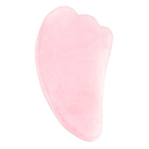 Jovivi Natural Rose Quartz Gua Sha Wing-Shape Facial Massage Tool