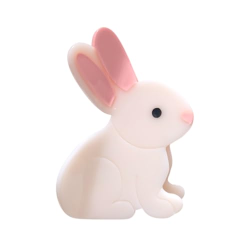 Cute White Bunny Hair Claw Clip - Durable Acetate Non-Slip Hair Accessory