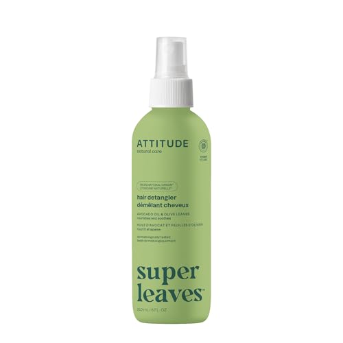 ATTITUDE Detangling Spray, EWG Verified, Vegan & Plant-Based Hair Care, Leave-In for Smooth & Manageable Hair, Pear & Amber Scent, 8 Fl Oz