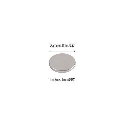 WARMBUY 100Pcs Mini Round Magnets - 8mm Disc Fridge & Office Use