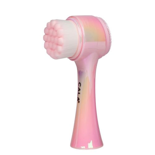 CALA Dual-Action Facial Cleansing Brush with Soft Silicone & Microfine Bristles
