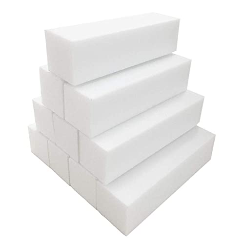 10 PCS White Nail Buffer Blocks - 4-Sided Nail Files for Acrylic Nails