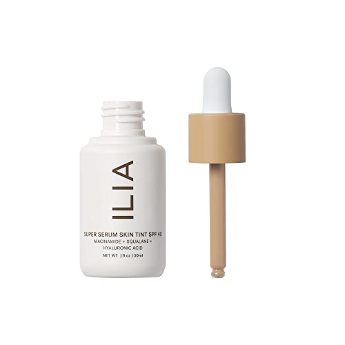 ILIA - Super Serum Skin Tint SPF 40 | Lightweight Foundation With Mineral SPF | Hydrate, Smooth, Plump | Non-Comedogenic, Clean, Cruelty-Free & Vegan (Bom Bom ST5, 1 fl oz | 30 ml)