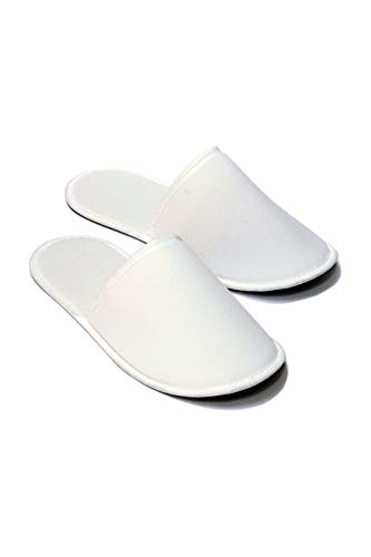 CHOCHILI White Disposable Hotel Slippers 10-11 / Pack of 5 for Guests, Spa & Wedding