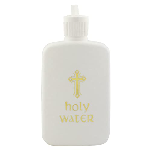 Refillable Holy Water Bottle with Gold Cross - 4oz