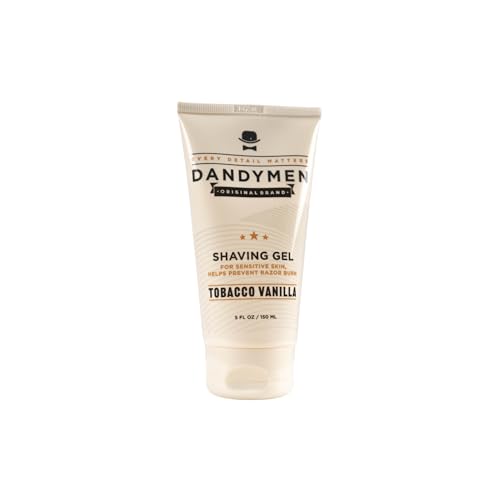Clear Shaving Gel for Men - Tobacco Vanilla, 5 oz - Hydrating Formula for Sensitive Skin