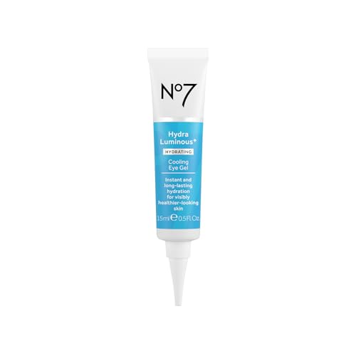 No7 HydraLuminous+ Cooling Eye Gel with Hyaluronic Acid, 0.5 Fl Oz