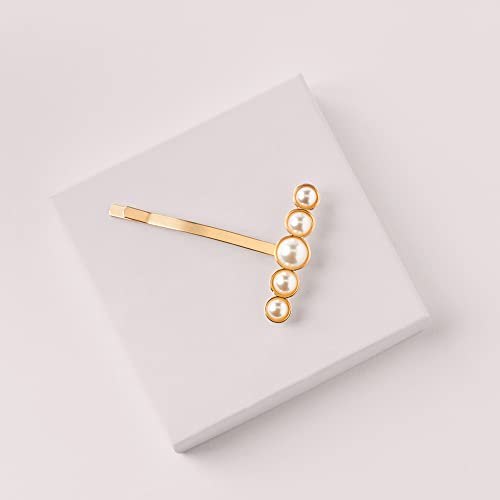 The Hair Edit Aureate Pearl Pin - Hair Accessory, Elegant Hairpin, Gold Finish