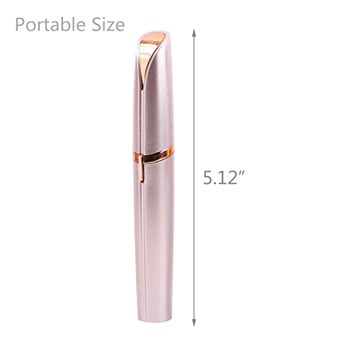 LiXiongBao USB Rechargeable Portable Electric Eyebrow Trimmer Pen for Women, Painless Precision Hair Remover, Safe Shaver Razor Tool for Face, Leg, Lip, Armpit, Hand (Rose Gold)