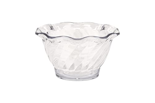 G.E.T. 5oz Clear Plastic Tulip Ice Cream Dessert Dish - Set of 4