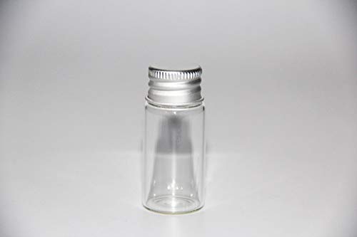 10Pcs Glass Sealed Bottle with Screw Aluminum Cap Clear Tiny Empty