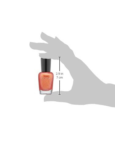 ZOYA Rica Nail Polish 0.5 fl oz - Long-Wearing, Chip-Resistant, Formaldehyde-Free, Coral Pink with Gold Sparkle