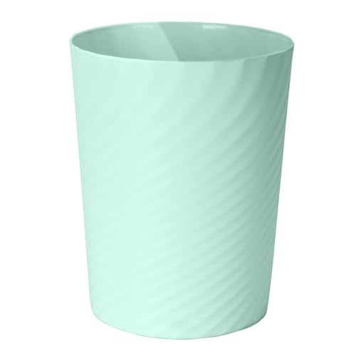 Compact 1.8 Gallon Light Green Plastic Trash Can - Multi-Purpose Wastebasket