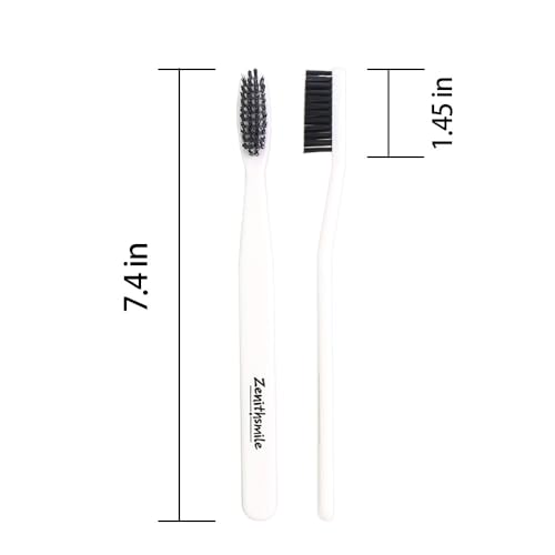 Zenithsmile Manual Toothbrushes - 10 Pack, Super Hard Bristles (White)