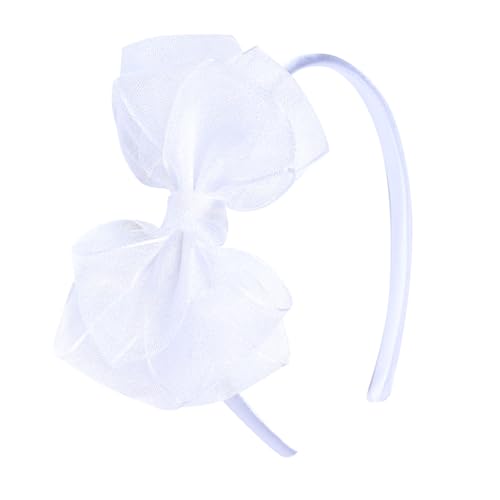 Amybasic White 4.5-Inch Organza Fairy-Tale Princess Headband for Girls & Teens