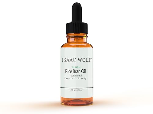 ISAAC WOLF Organic Rice Bran Oil - Cold Pressed Pure Oil for Face, Hair & Body