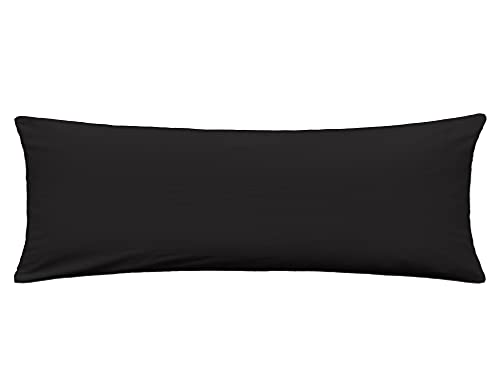 iMaylex 100% Egyptian Cotton Zipper Pillow Case - Black, 20" x 48"