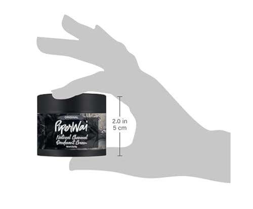 PiperWai 2oz Natural Activated Charcoal Deodorant - Aluminum-Free Vegan Long-Lasting