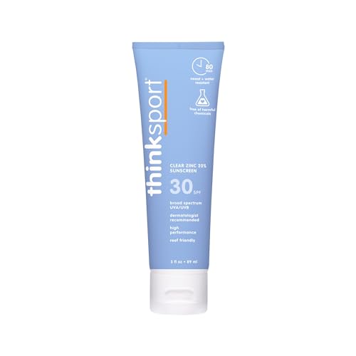 Thinksport Mineral Sunscreen SPF 30, Reef-Safe Zinc Oxide, 3 Fl Oz